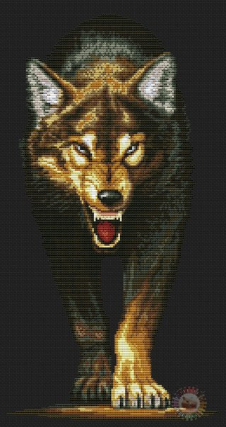 Wolf Cross Stitch Pattern (PDF + XSD)