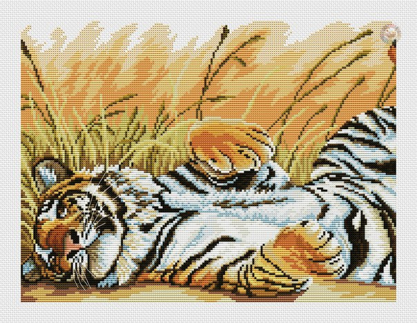 Tiger Cross Stitch Pattern (PDF + XSD)
