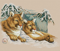Snowy cougars Cross Stitch Pattern (PDF + XSD)