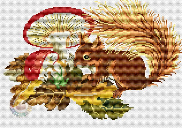 Squirrel Cross Stitch Pattern (PDF + XSD)