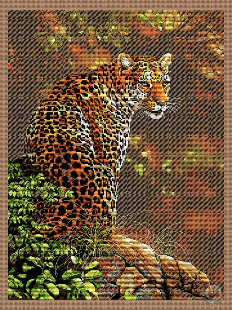 Leopard Cross Stitch Pattern (PDF + XSD)