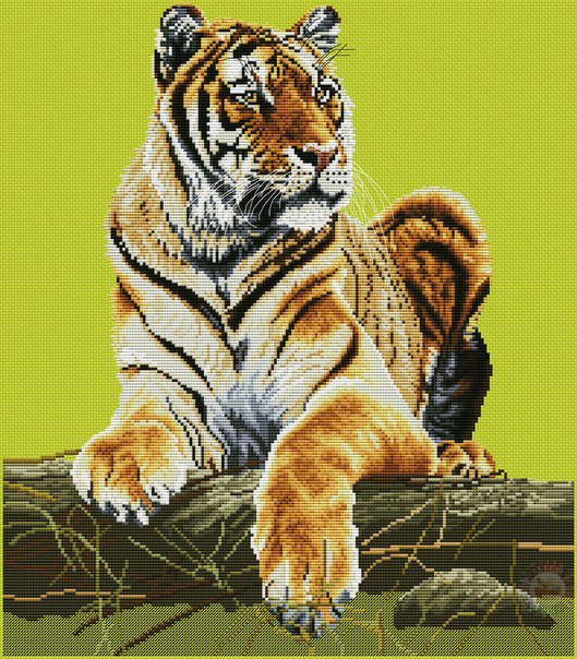 Tiger in the Wild Cross Stitch Pattern (PDF + XSD)