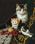 Cat and kittens Cross Stitch Pattern (PDF + XSD)