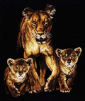 Tigress and cubs Cross Stitch Pattern (PDF + XSD)