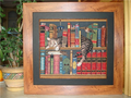 Cat on the bookshelf Cross Stitch Pattern (PDF + XSD)