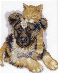 Puppy and kitten Cross Stitch Pattern (PDF + XSD)