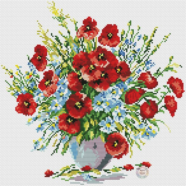 Poppies Cross Stitch Pattern (PDF + XSD)