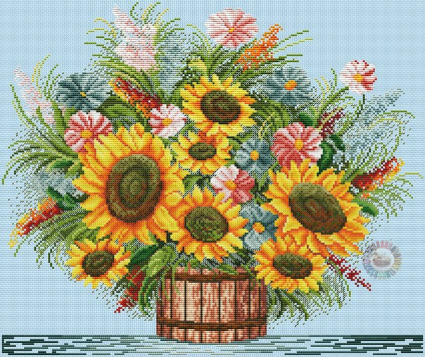 Sunflowers Cross Stitch Pattern (PDF + XSD)