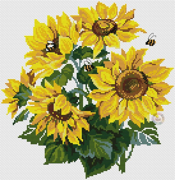 Magical Sunflowers Cross Stitch Pattern (PDF + XSD)