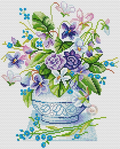Flowers in a Vase Cross Stitch Pattern (PDF + XSD)