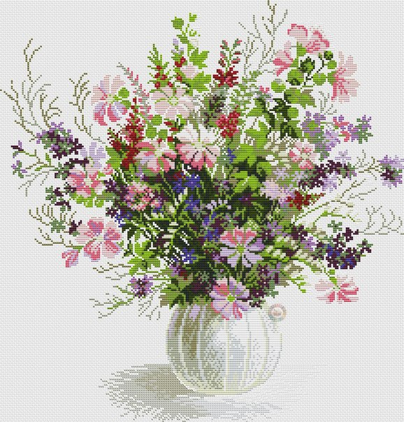 Field Bouquet Cross Stitch Pattern (PDF + XSD)