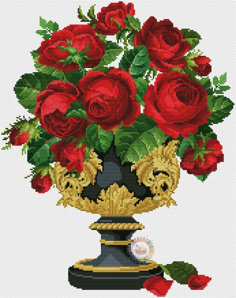 Climbing Roses Cross Stitch Pattern (PDF + XSD)