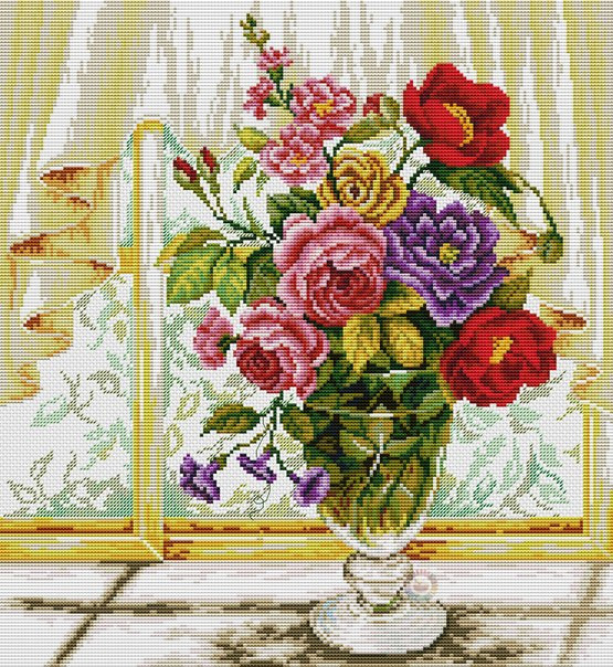 Dreamy Peonies Cross Stitch Pattern (PDF + XSD)