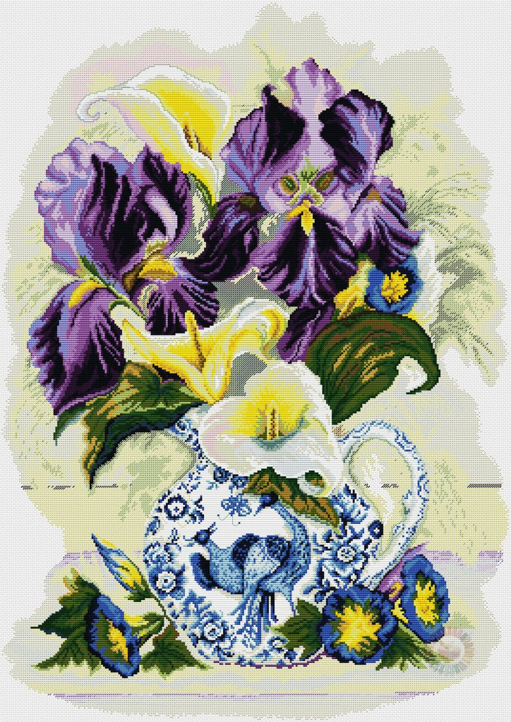 Irises Cross Stitch Pattern (PDF + XSD)