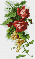 Roses and Grapes Cross Stitch Pattern (PDF + XSD)
