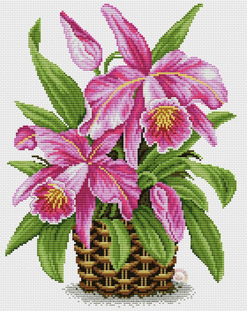 Tropical Flowers Cross Stitch Pattern (PDF + XSD)