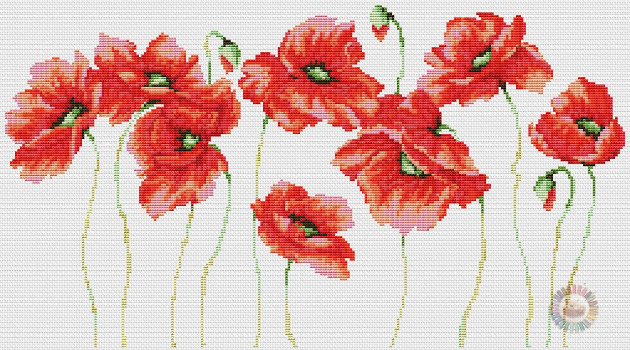 Wild Poppies Cross Stitch Pattern (PDF + XSD)