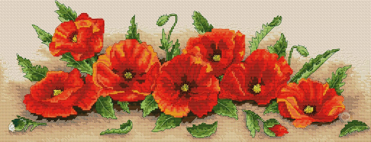 Summer Poppies Cross Stitch Pattern (PDF + XSD)