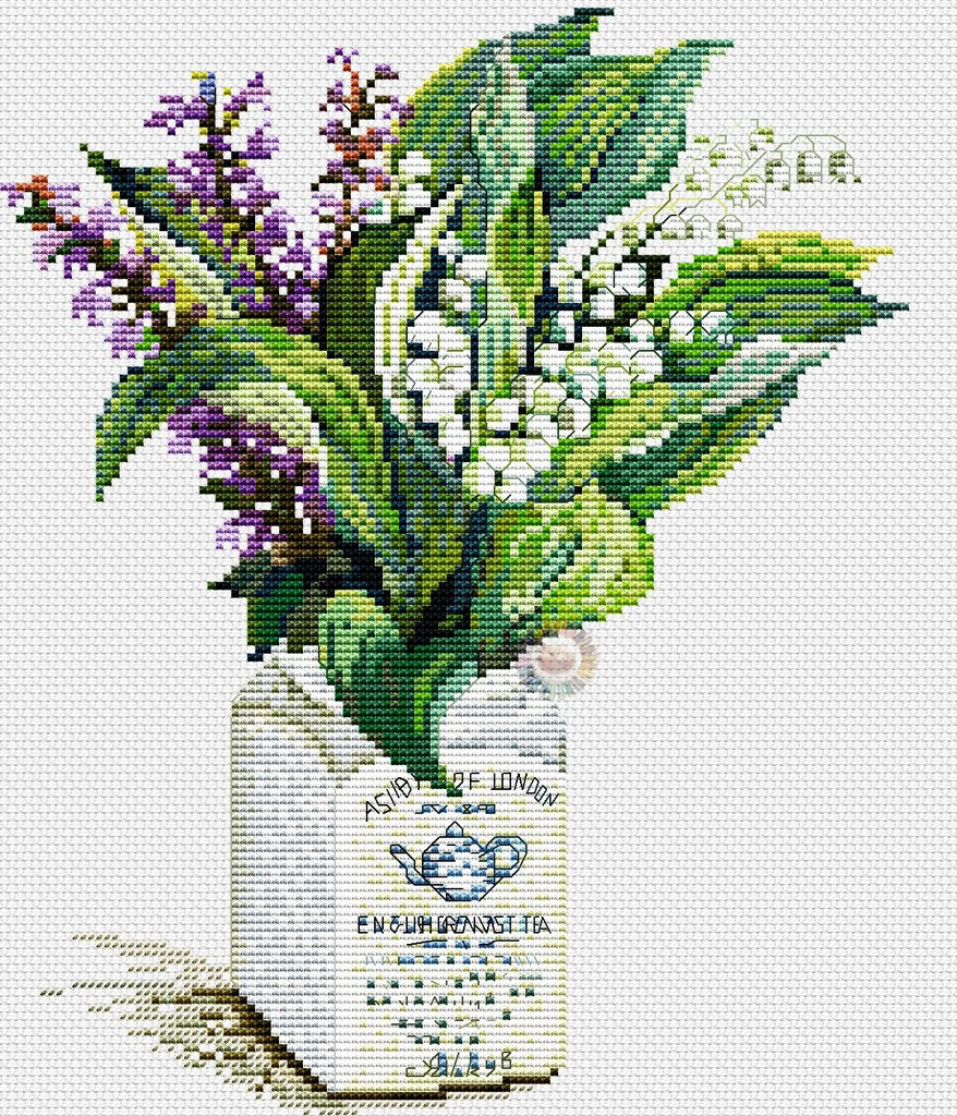 Lilies of the Valley Cross Stitch Pattern (PDF + XSD)