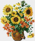 Golden Sunflowers Cross Stitch Pattern (PDF + XSD)