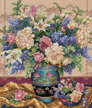 Grand Floral Bouquet Cross Stitch Pattern (PDF + XSD)