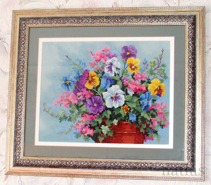Garden Pansies Cross Stitch Pattern (PDF + XSD)
