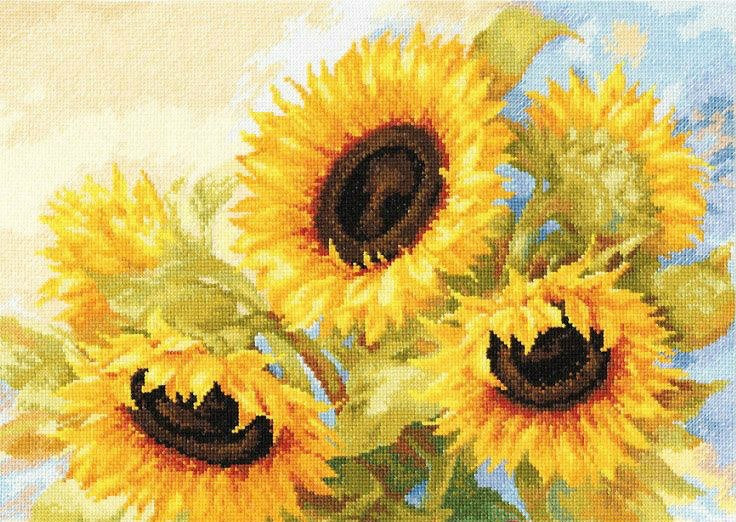 Sunflower Bouquet Cross Stitch Pattern (PDF + XSD)
