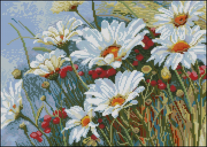 Chamomile Cross Stitch Pattern (PDF + XSD)