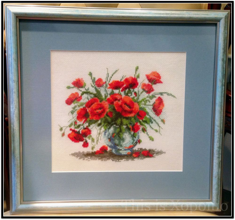 Poppies in Bloom Cross Stitch Pattern (PDF + XSD)