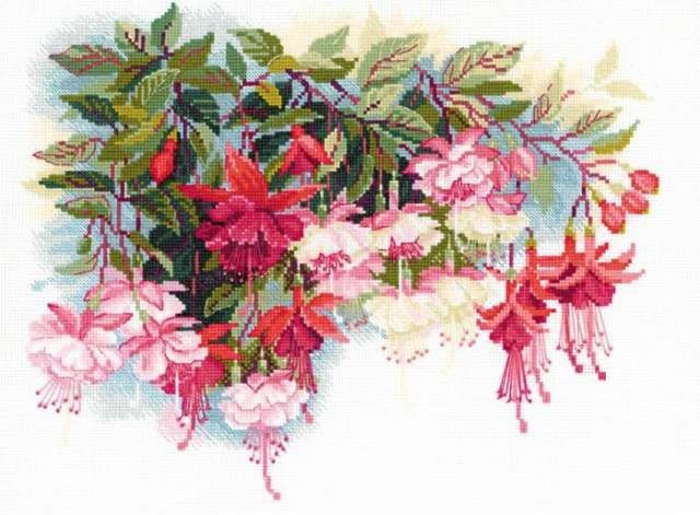 Fuchsia Cross Stitch Pattern (PDF + XSD)