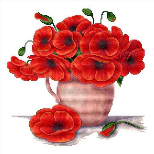 Poppy Garden Cross Stitch Pattern (PDF + XSD)