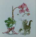 Orchid and Kitten Cross Stitch Pattern (PDF + XSD)