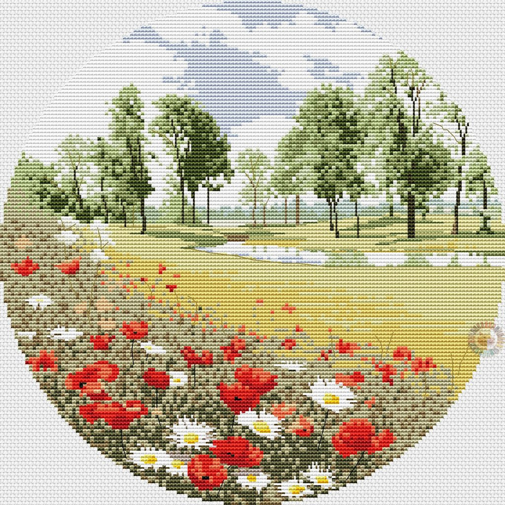 Summer Meadow Cross Stitch Pattern (PDF + XSD)