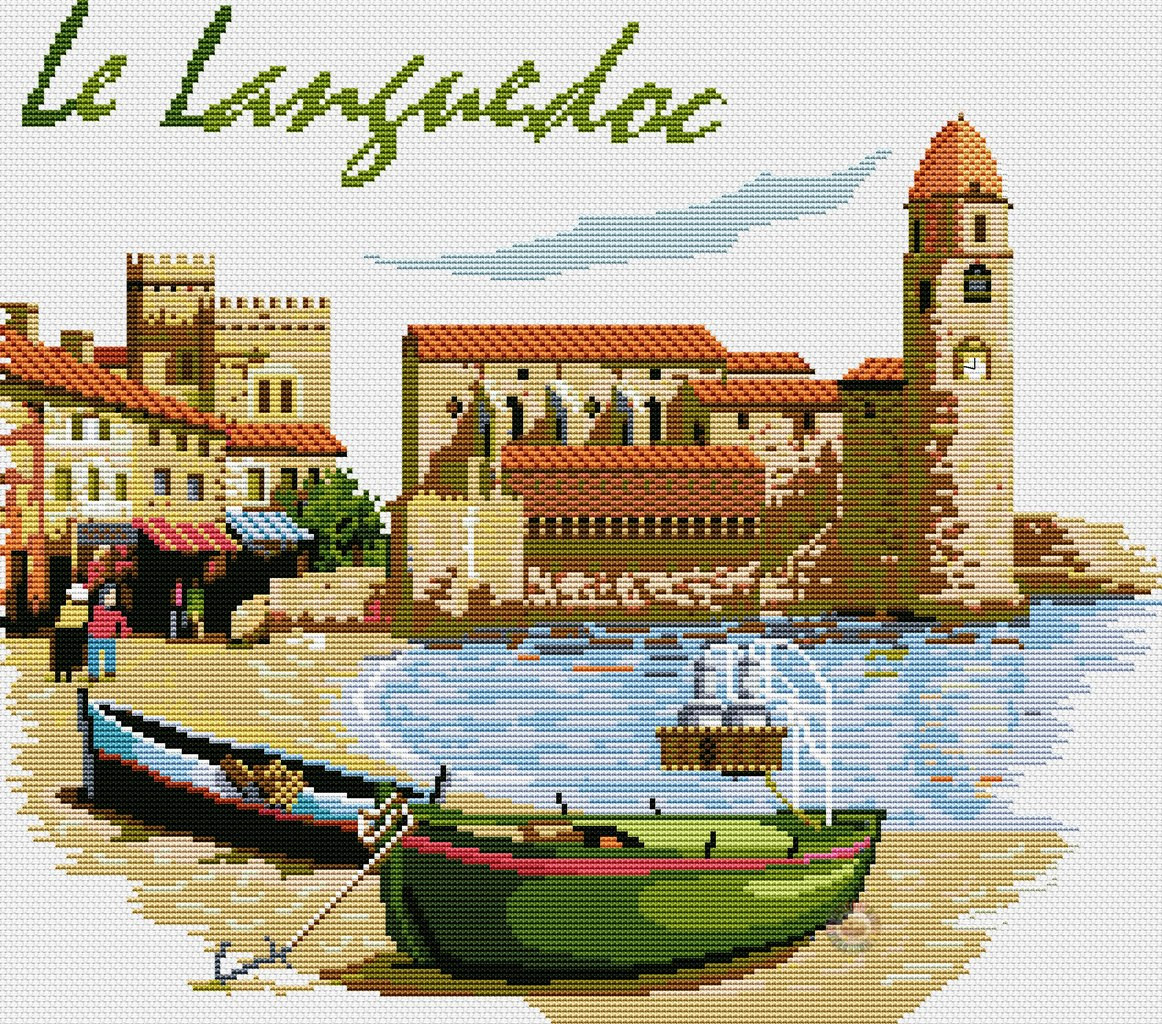 Languedoc Roussillon Cross Stitch Pattern (PDF + XSD)