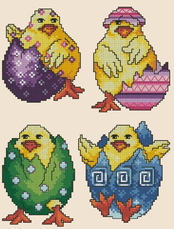 Easter Chicks Cross Stitch Pattern (PDF + XSD)