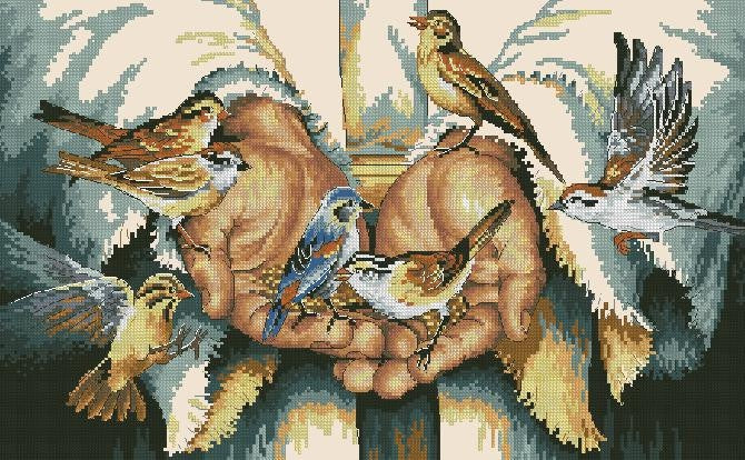 In His Hands Cross Stitch Pattern (PDF + XSD)