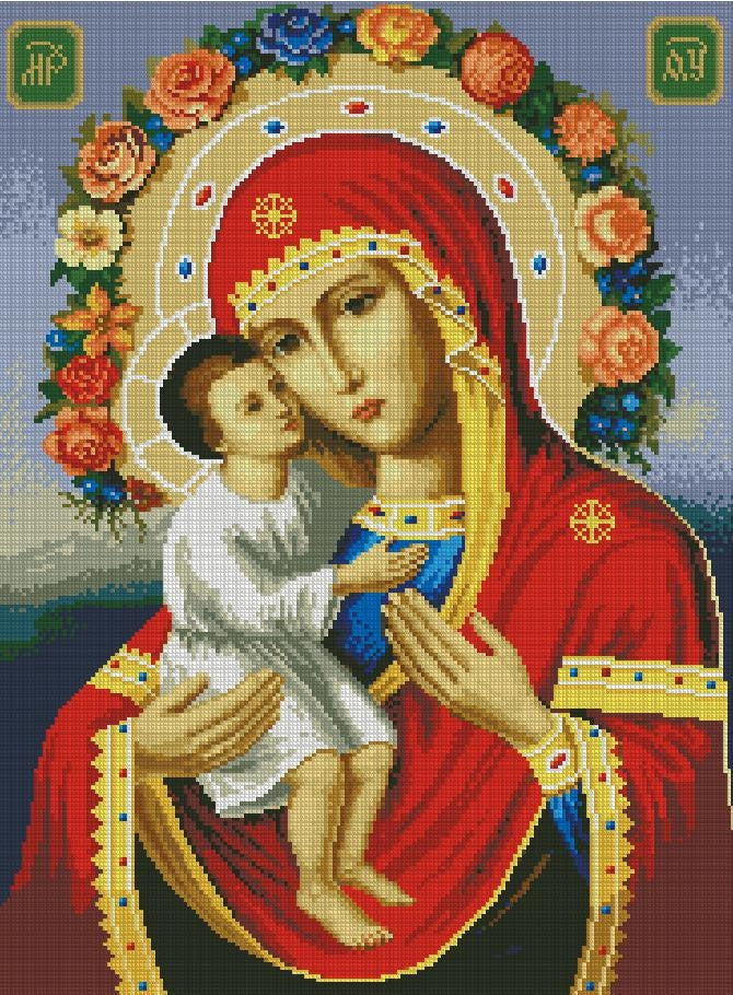 Our Lady of Zhirovytska Cross Stitch Pattern (PDF + XSD)