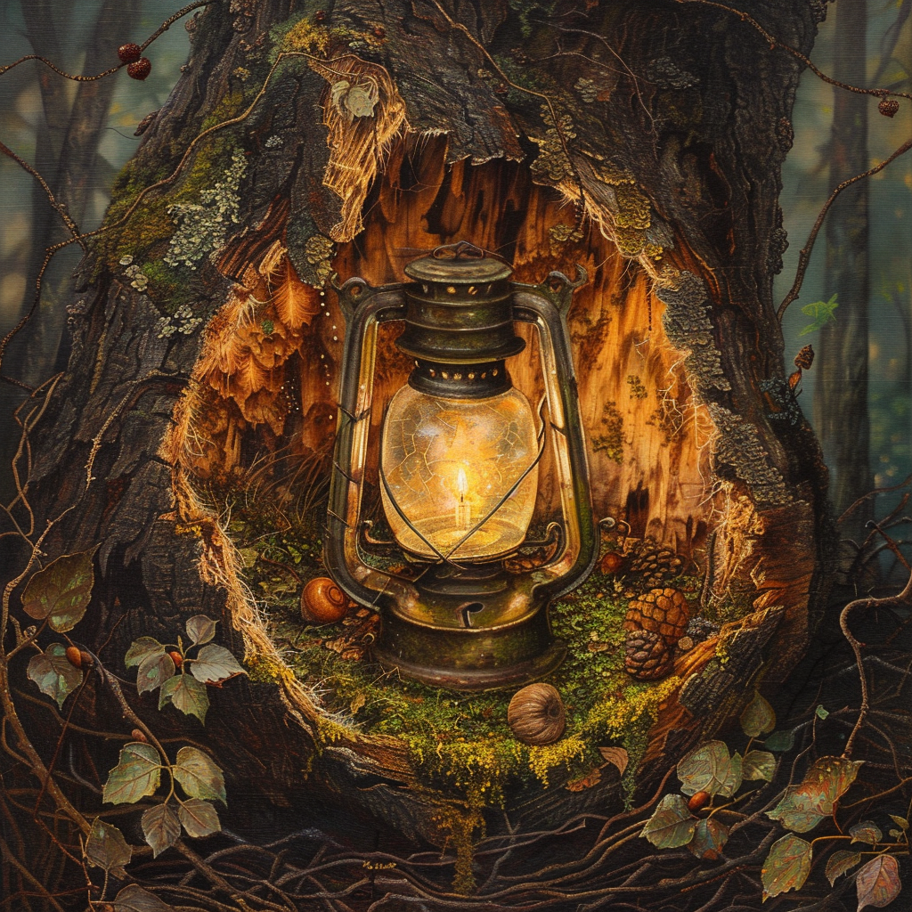 Evening Magic. Lantern in the Hollow Cross Stitch Pattern (PDF + XSD)
