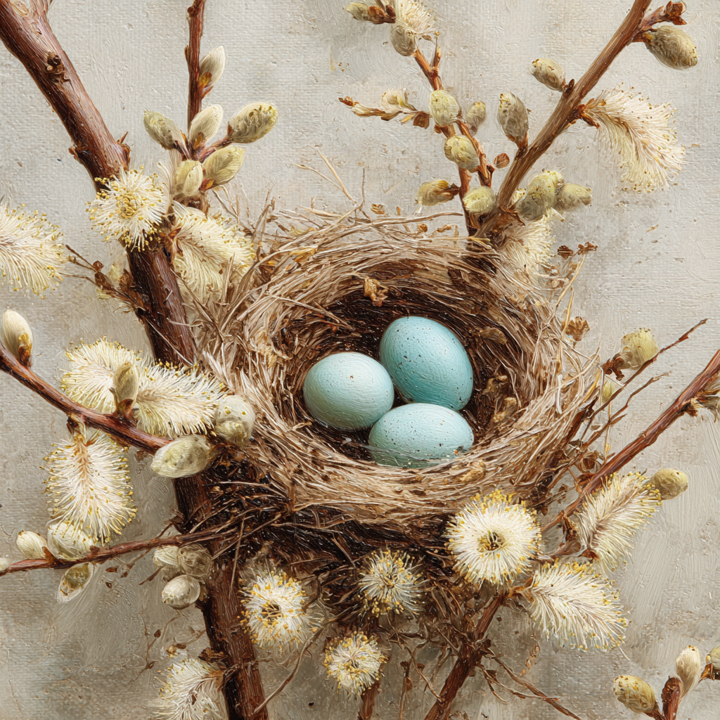 Seasonal treasures. Spring nest Cross Stitch Pattern (PDF + XSD)
