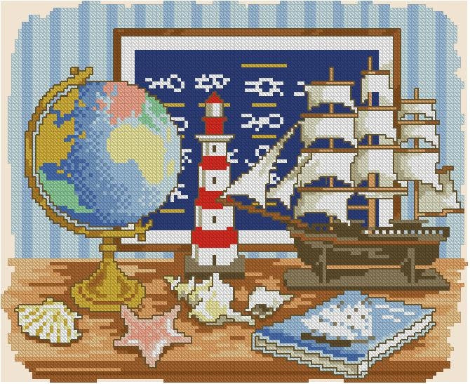 Marine science Cross Stitch Pattern (PDF + XSD)
