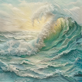 Pastel Masterpieces. Sea Wave Shabby-Classic Cross Stitch Pattern (PDF + XSD)