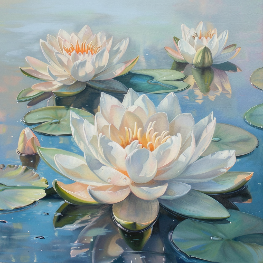 Pastel Masterpieces. Pastel Water Lilies Cross Stitch Pattern (PDF + XSD)