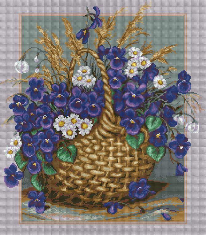 Pot of Flowers Cross Stitch Pattern (PDF + XSD)