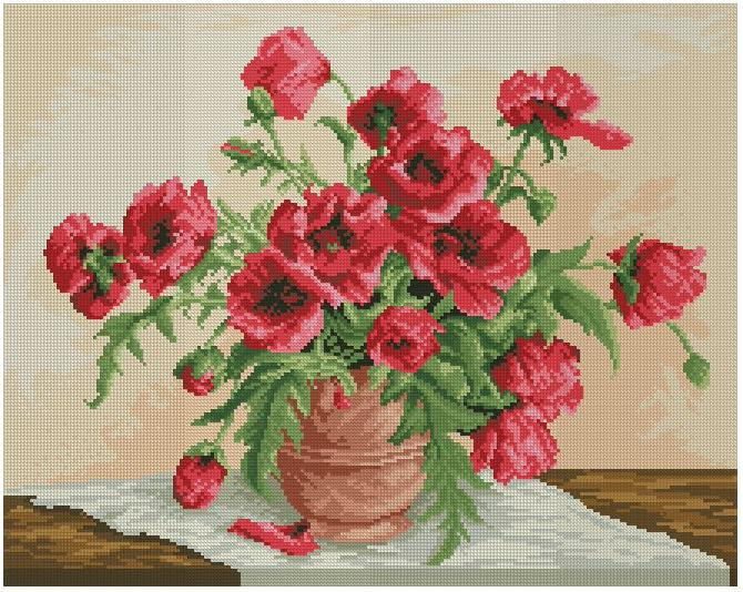 Solemn Poppies Cross Stitch Pattern (PDF + XSD)