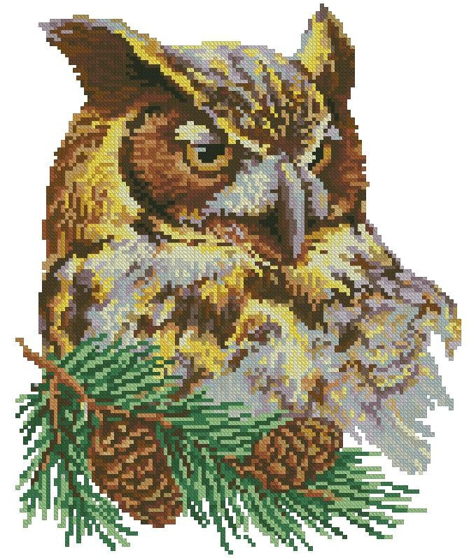 Owl Cross Stitch Pattern (PDF + XSD)