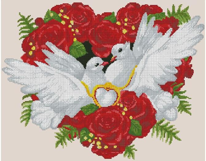 Pigeons Cross Stitch Pattern (PDF + XSD)