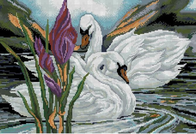 The majesty of swans Cross Stitch Pattern (PDF + XSD)
