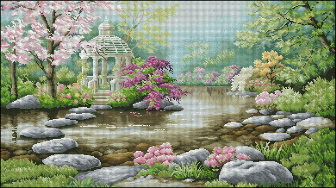 Garden Gazebo Cross Stitch Pattern (PDF + XSD)