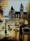Rainy city Cross Stitch Pattern (PDF + XSD)