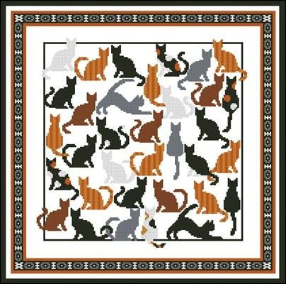 Cats at Night Cross Stitch Pattern (PDF + XSD)